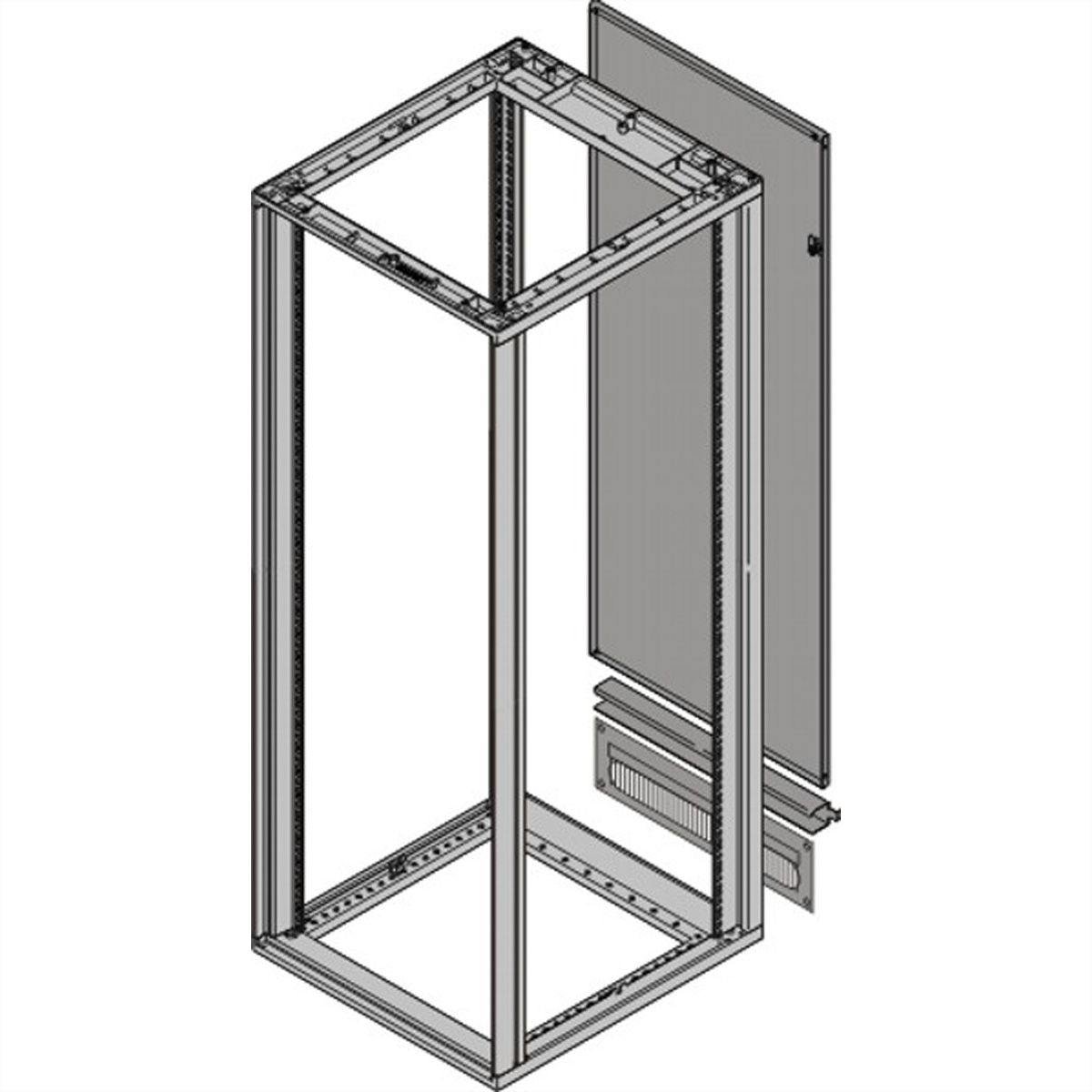 SCHROFF Novastar achterwand met kabelgoot, RAL 7021, 38 U 553W