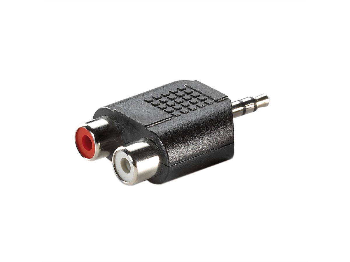 VALUE 3.5mm Adapter, 1x 3.5mm M to 2x RCA F