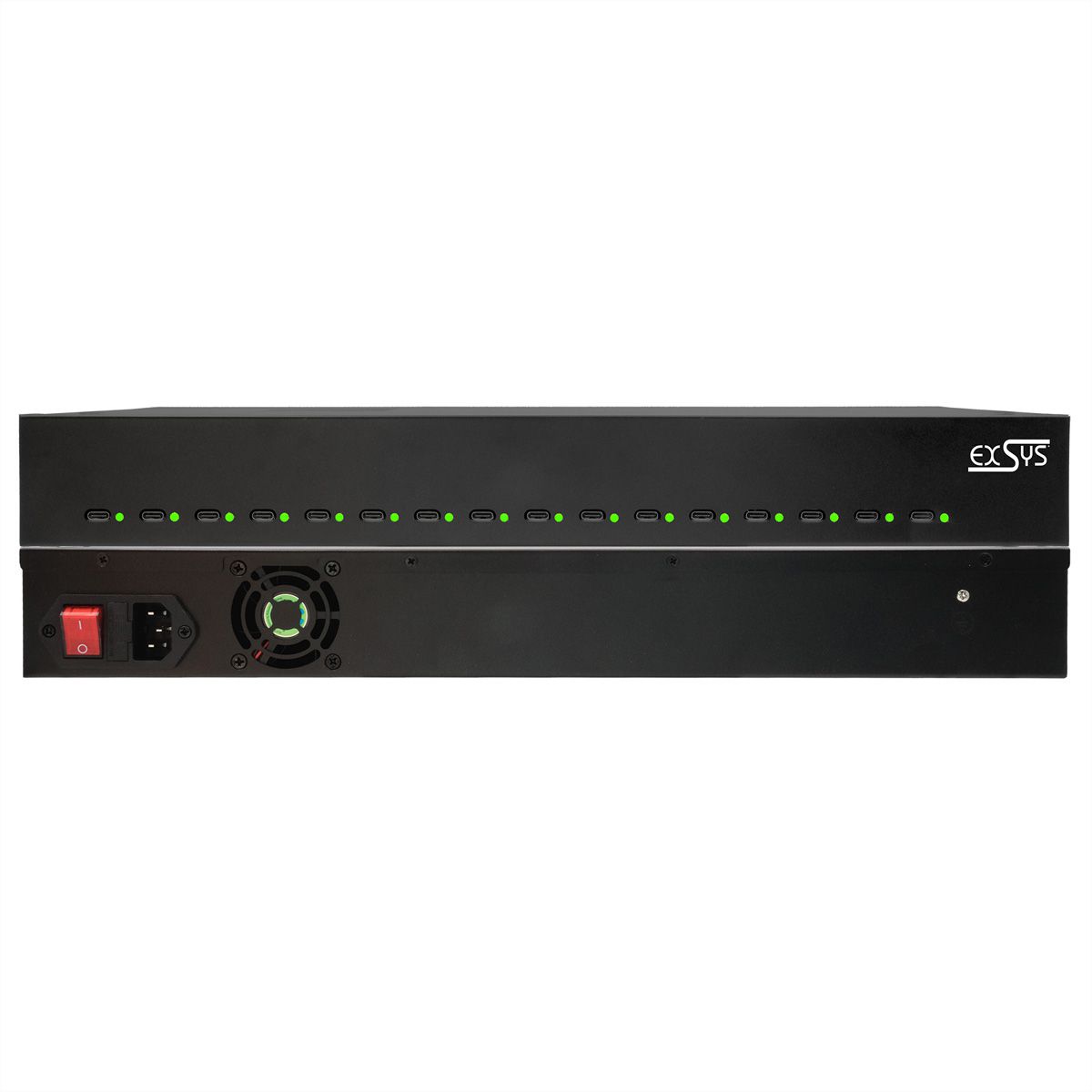 EXSYS EX-11016 16 Port USB-C Highpower Ladestation 480W