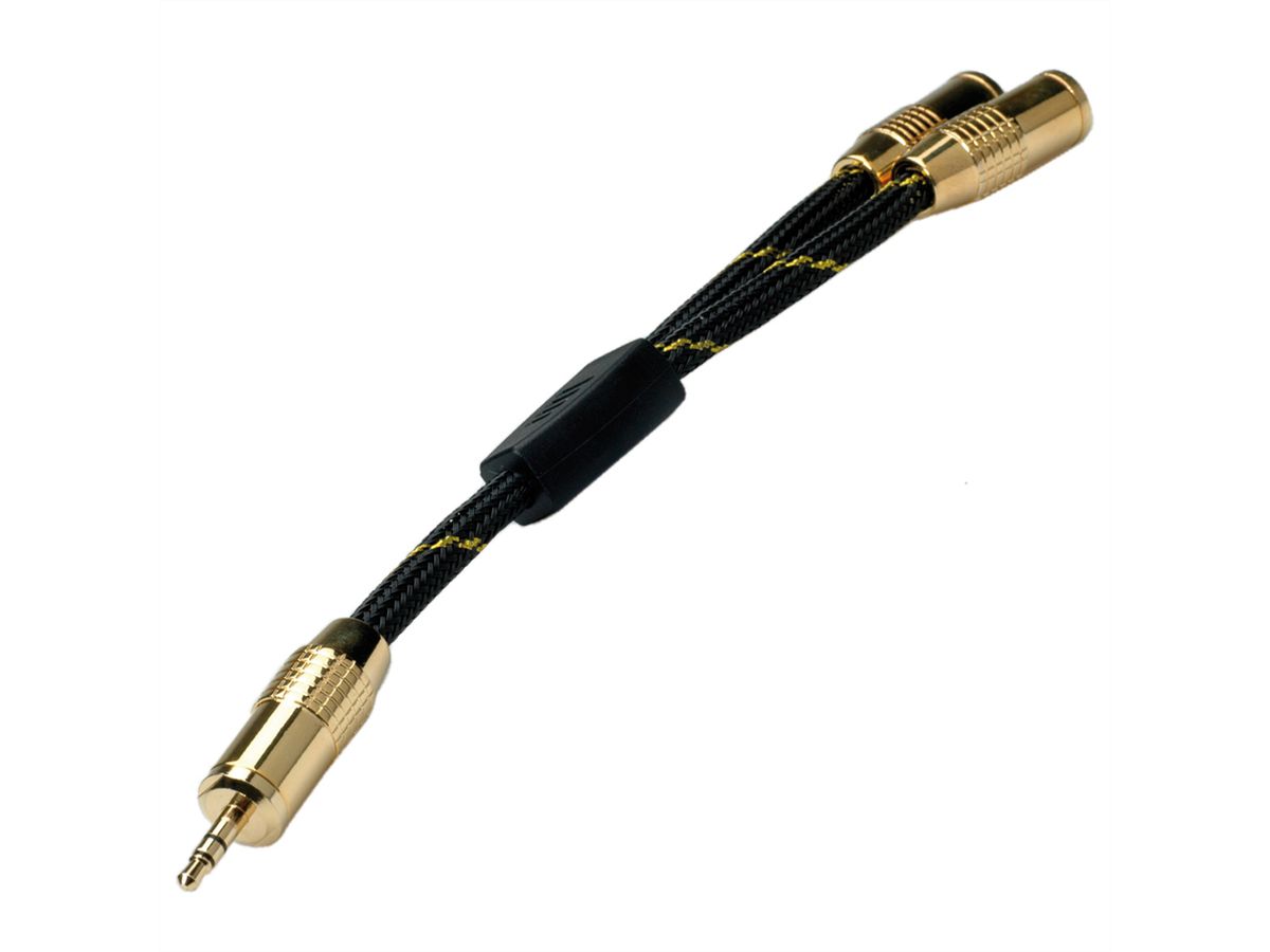 ROLINE GOLD 3,5mm Adapter Cable (1x Male, 2x Female), 0,15m