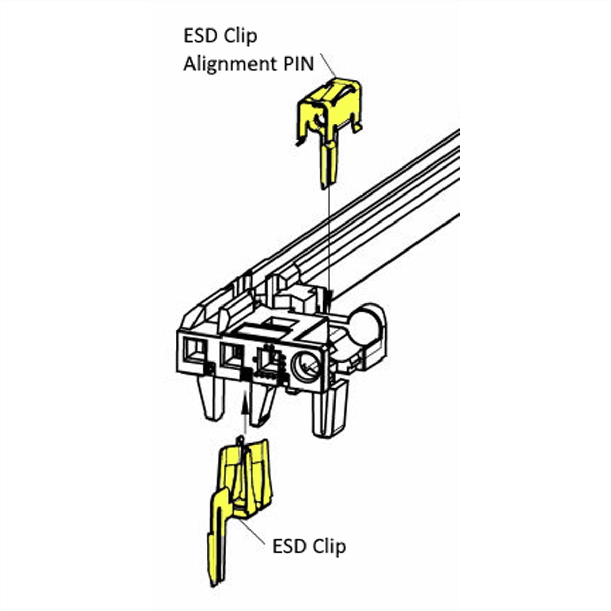 GUIDE RAIL IEEE 160D RED ESD TOP 10PC