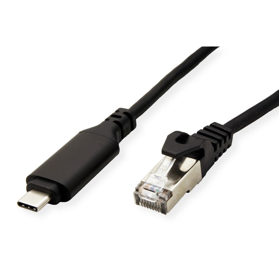 ROLINE USB-C naar Gigabit Ethernet-converterkabel, zwart, 1 m