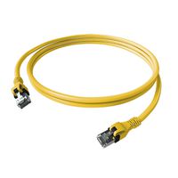 EasyLan DualBoot PushPull IP20 patchkabel, Cat.6A (Klasse EA), S/FTP, geel, 0,5 m