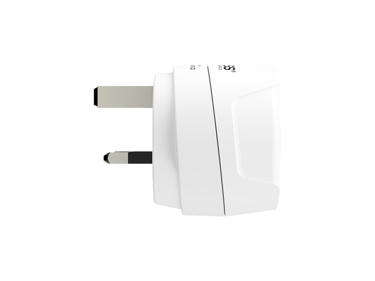 Skross Europe to UK Travel Adapter, for 2- and 3-pole devices