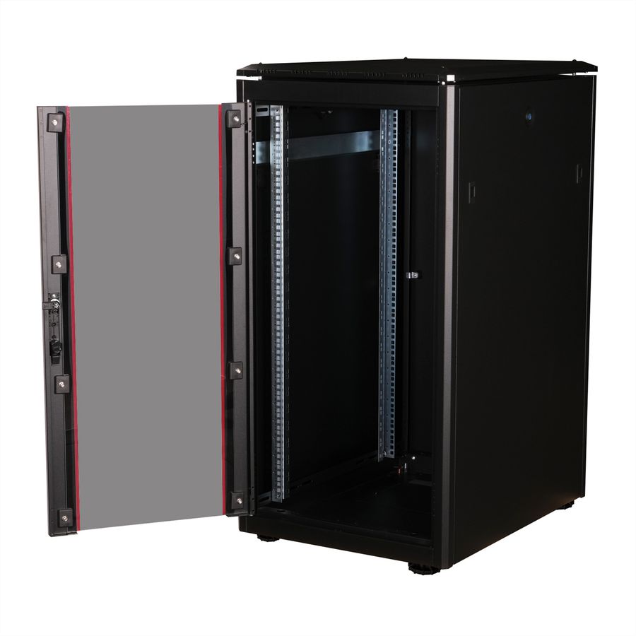 ROLINE 19-inch netwerkkast Pro 22 U, 600x800 BxD Glazen deur zwart