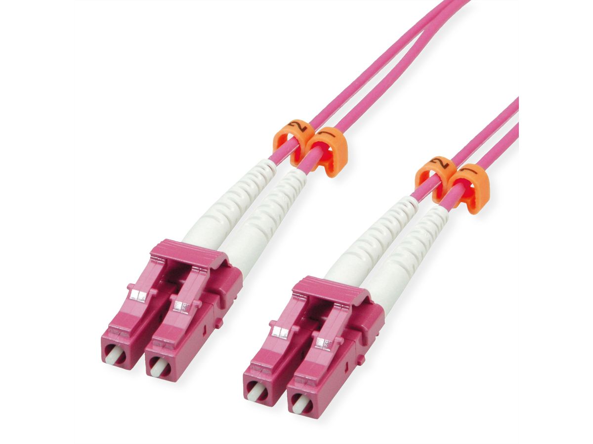 VALUE  FO Jumper Cable 50/125µm OM4, LC/LC, Low-Loss-Connector, violet, 3 m