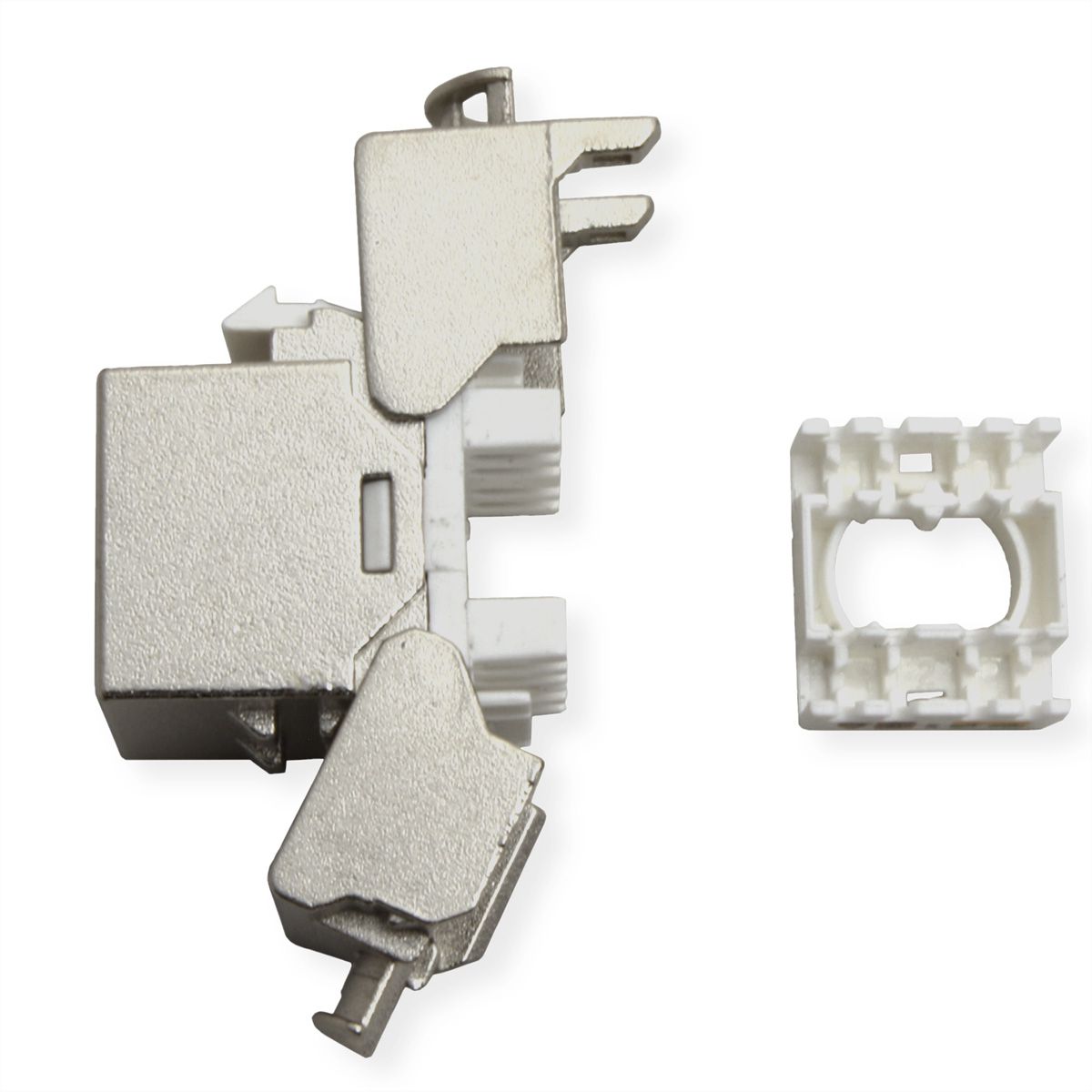 ROLINE Keystone Jack, Cat.6A (Class EA), RJ-45, STP, tool-free, SLIM and SHORT, silver