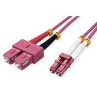 VALUE Fibre Optic Jumper Cable, 50/125µm, LC/SC, OM4, LSOH, violet, 0.5 m
