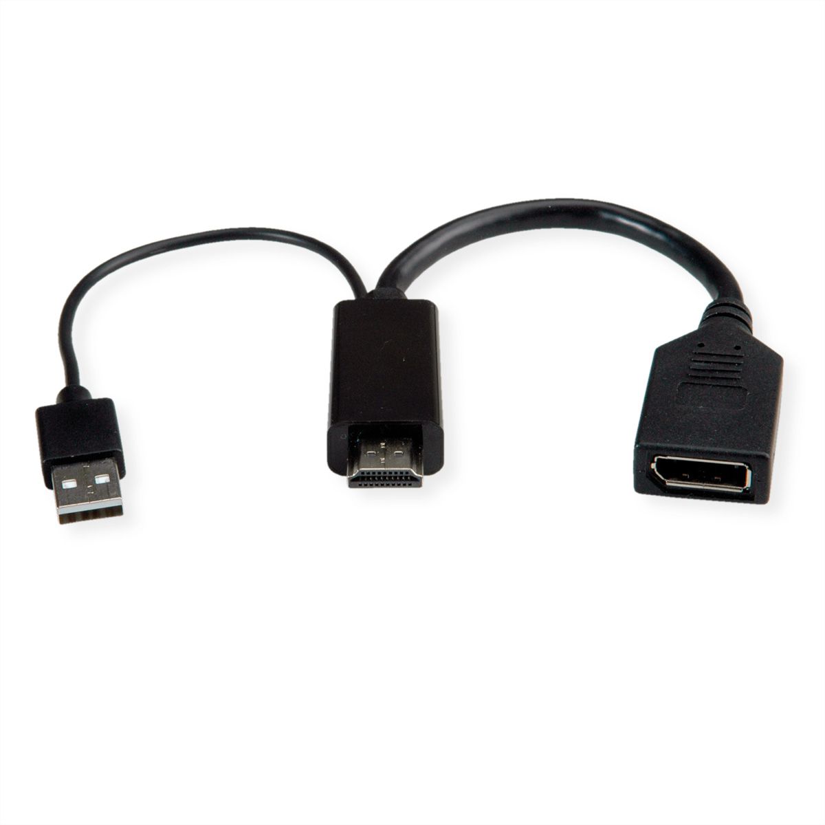 ROLINE 4K HDMI/DisplayPort Adapter, v1.2, HDMI Male - DP Female, Actief