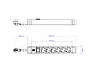 BACHMANN PRIMO2 socket strip 6x earthing contact, aluminium, switch, black, 2 m