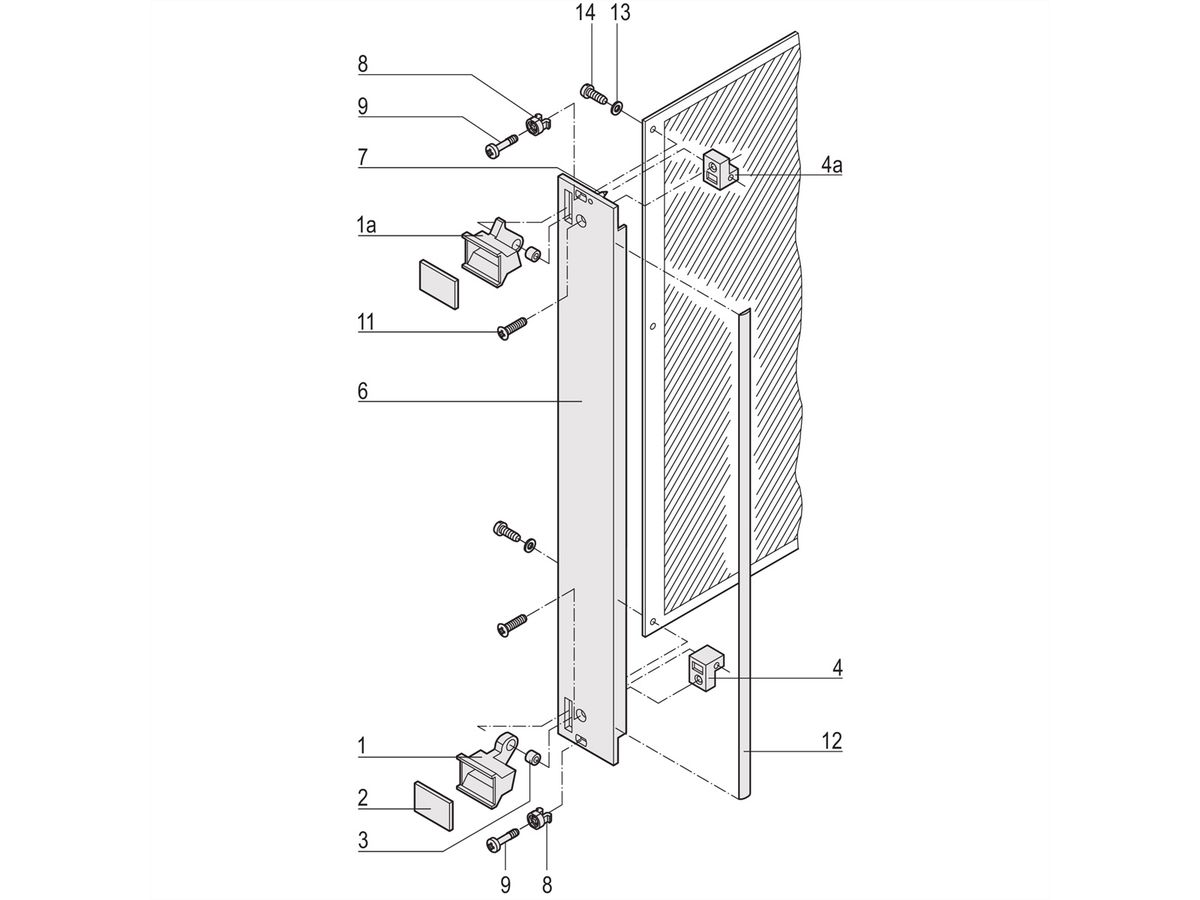 SCHROFF-insteekset met afzuiggreep type 1, afgeschermd, grijs, 6 HE, 8 HE