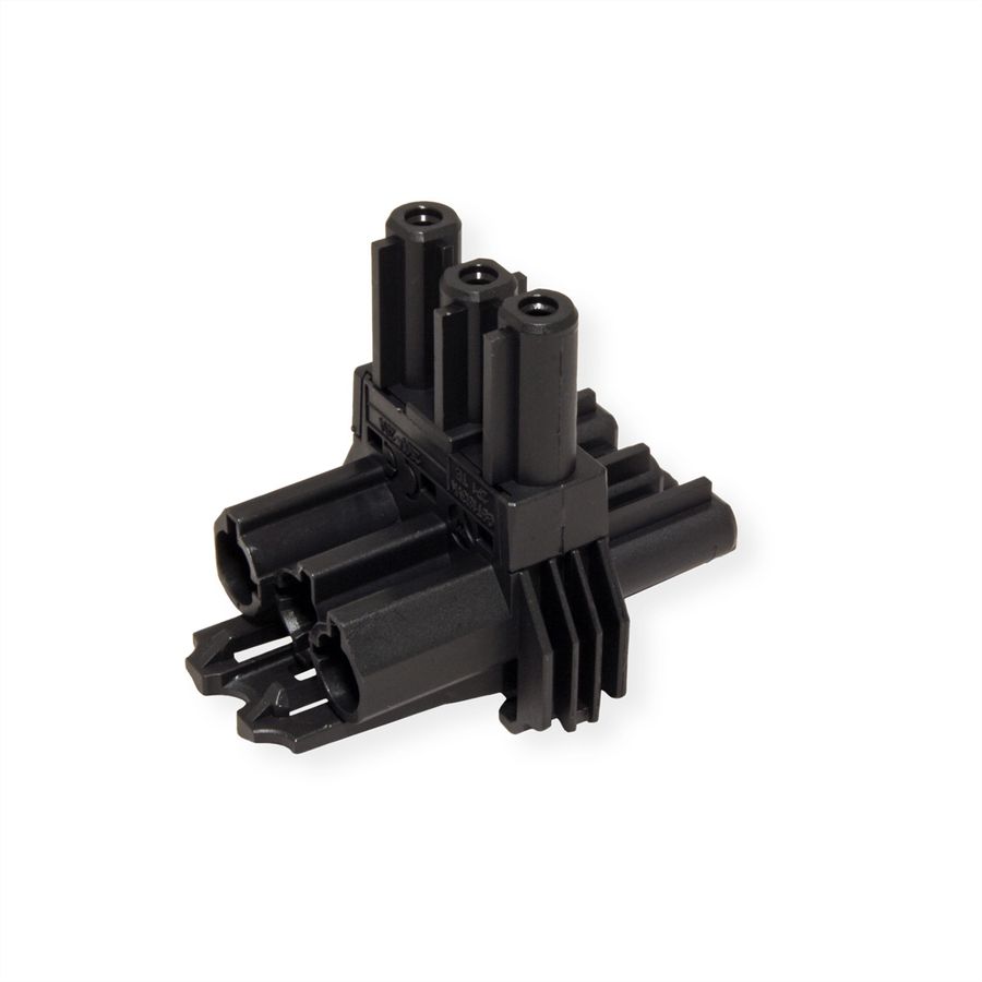 BACHMANN distribution block WIELAND GST18 1xIn/2xOut, with mounting option, 5 m, black