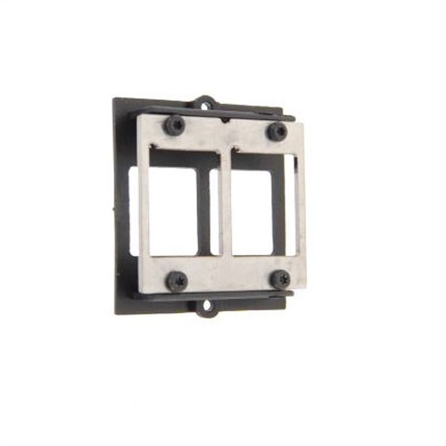 BACHMANN maatwerk module frame 2x Keystone met metalen beugel, zwart