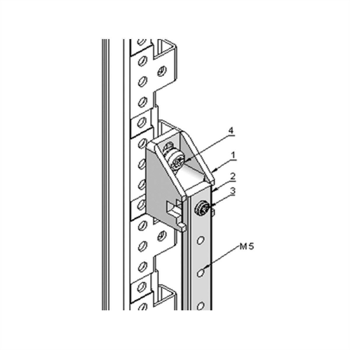 SCHROFF Grounding/Grounding Busbar Kit for Ring Terminations, 440 mm, 19"