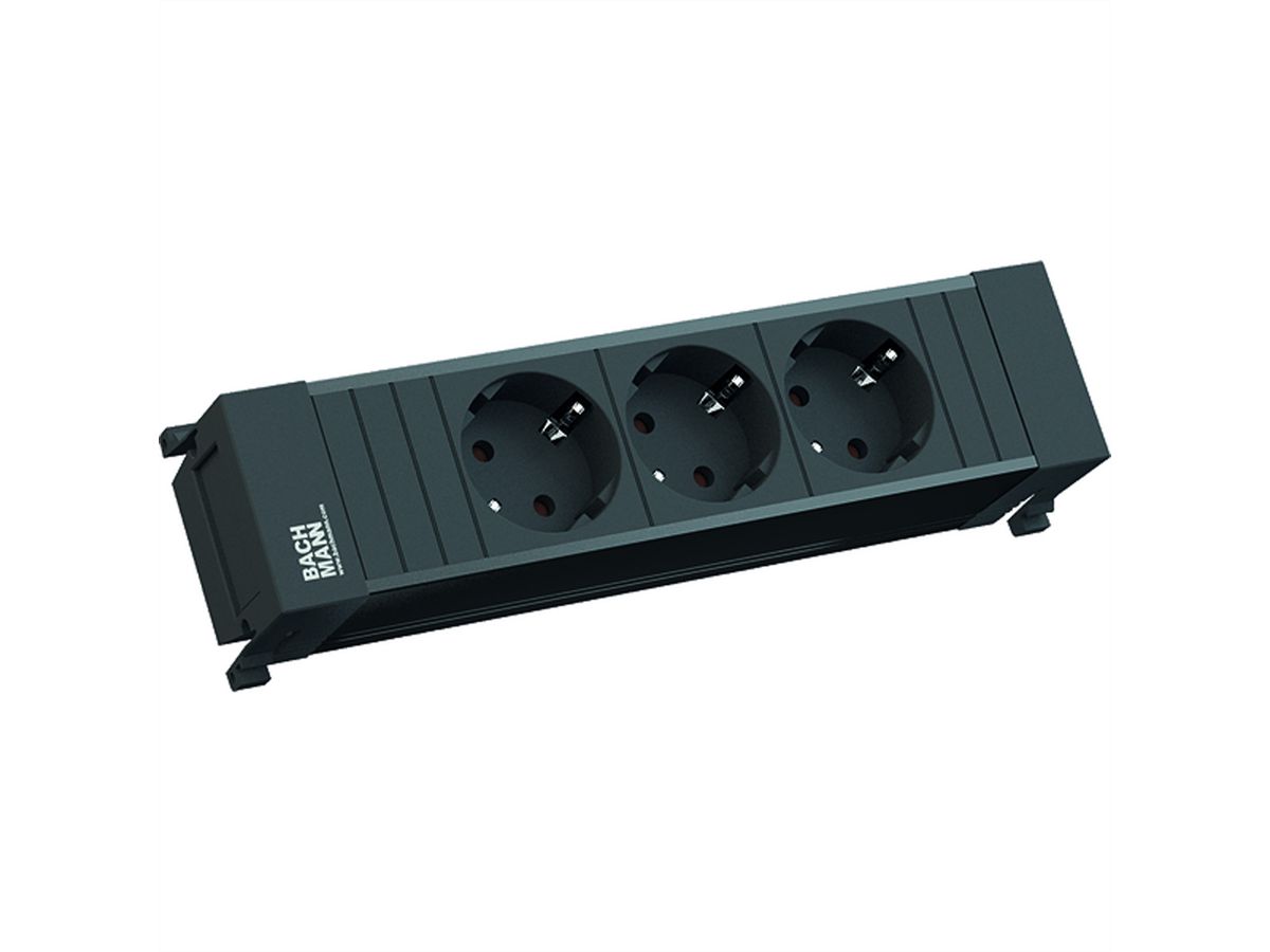 BACHMANN POWER FRAME 3xCEE7/3 short plastic profile