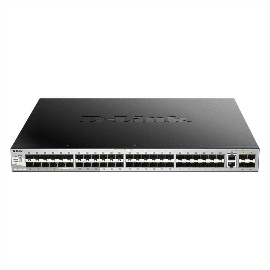 D-Link DGS-3130-54S/E 54-Poorts Switch, Layer 3 Glasvezel Gigabit Stack (SI)