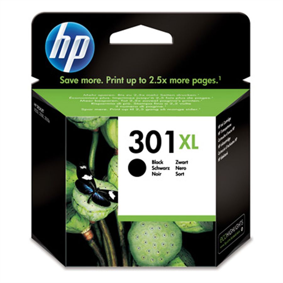 CH563EE, nr. 301XL, printcartridge, zwart, 8 ml, 480 pagina's, voor HP Deskjet 1000 / 1050 / 2050 AIO / 3000 / 3050 AIO
