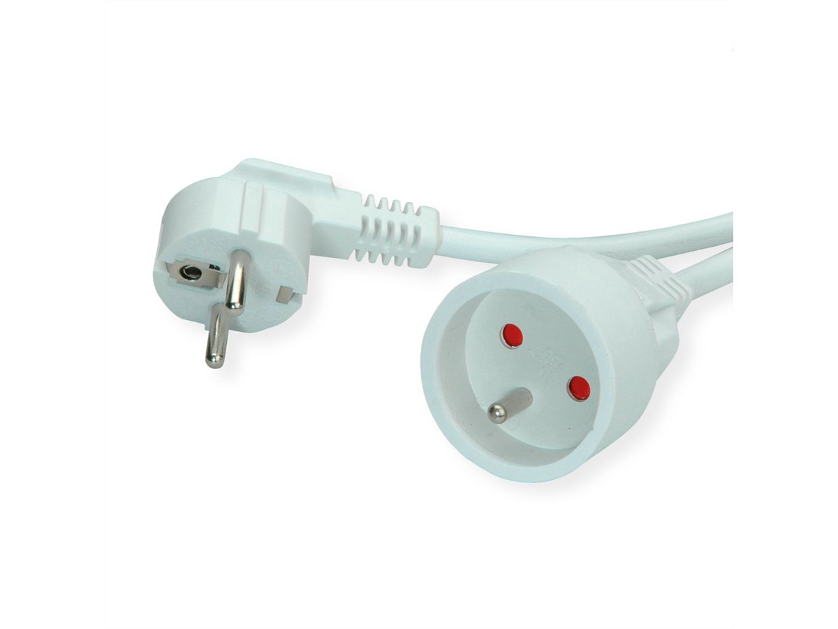 VALUE Extension Cable with 3P. Connectors, UTE Version, AC 230V, white, 10 m