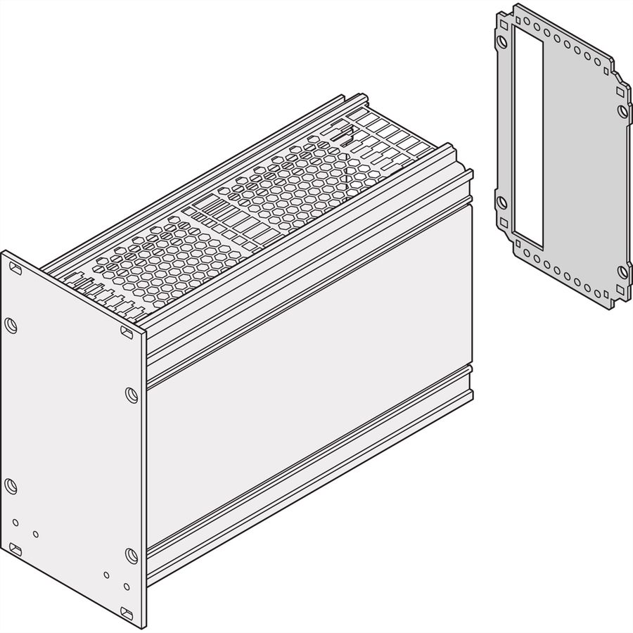 SCHROFF-frame insteekmodule achterpaneel met uitsparing voor een connector, 3 HE, 8 PK
