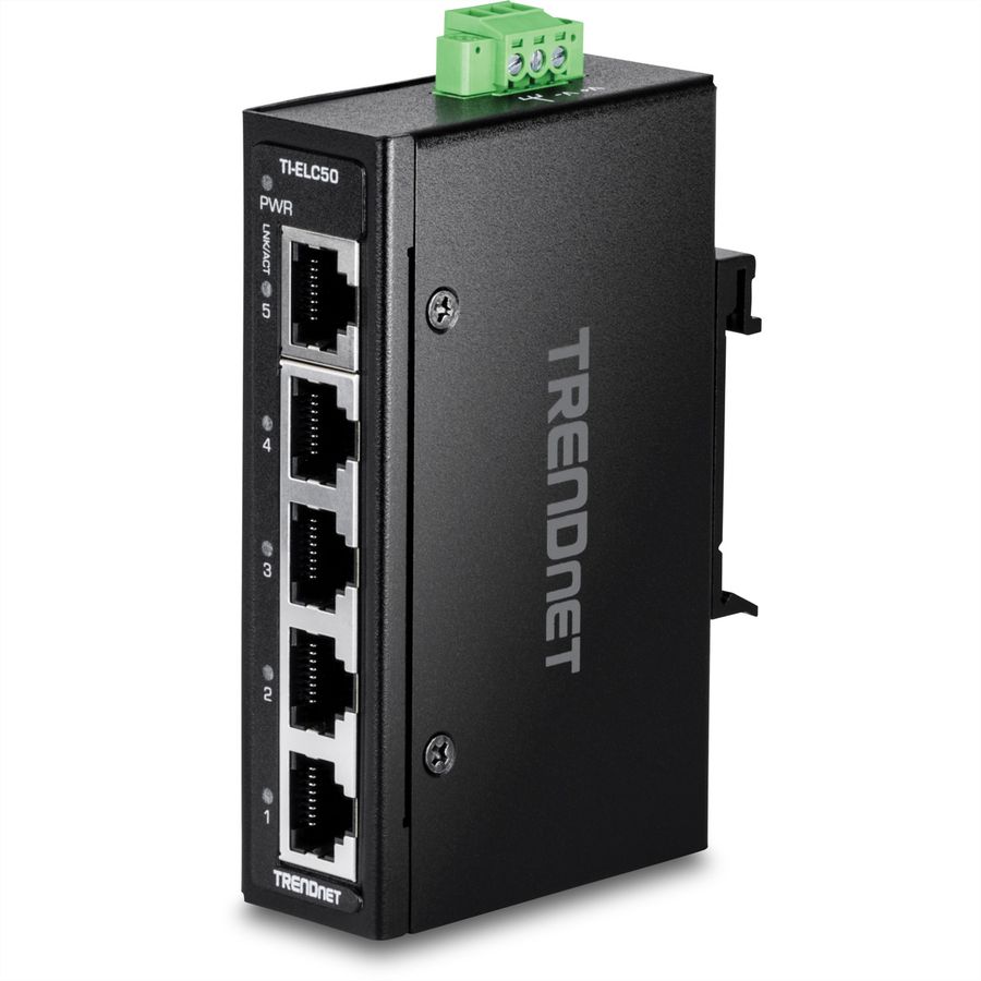 TRENDnet TI-ELC50 5-poorts Ethernet Mini Switch Industrieel DIN-Rail