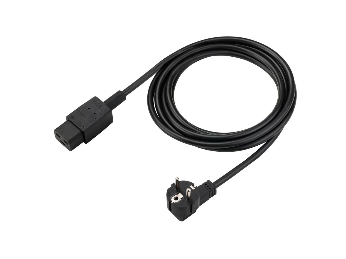 BACHMANN Geaarde stroomkabel - IEC320-C19 16A/250V, zwart, 3 m