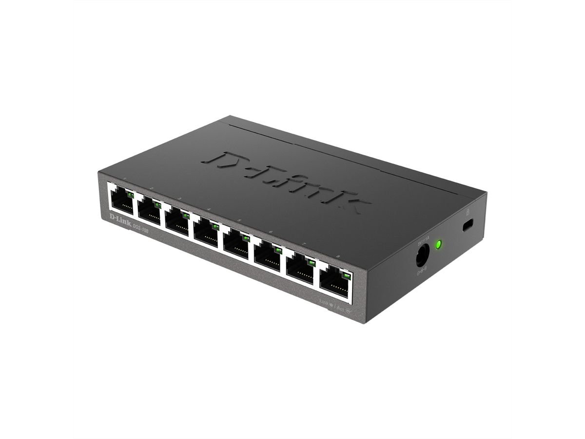 D-Link DGS-108 8-poorts Layer2 Gigabit Switch