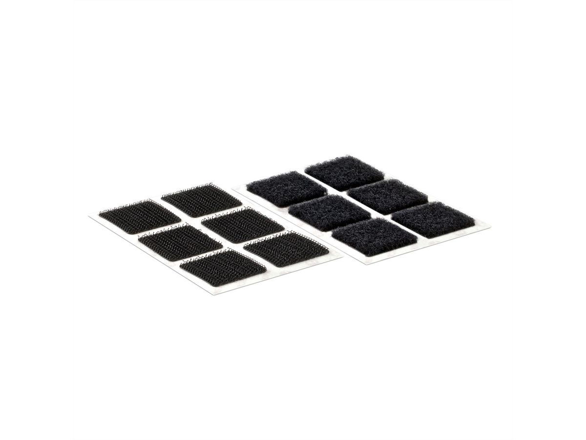 VELCRO® klittenband vierkanten zelfklevende klittenband 25 mm x 25 mm x 24 sets zwart