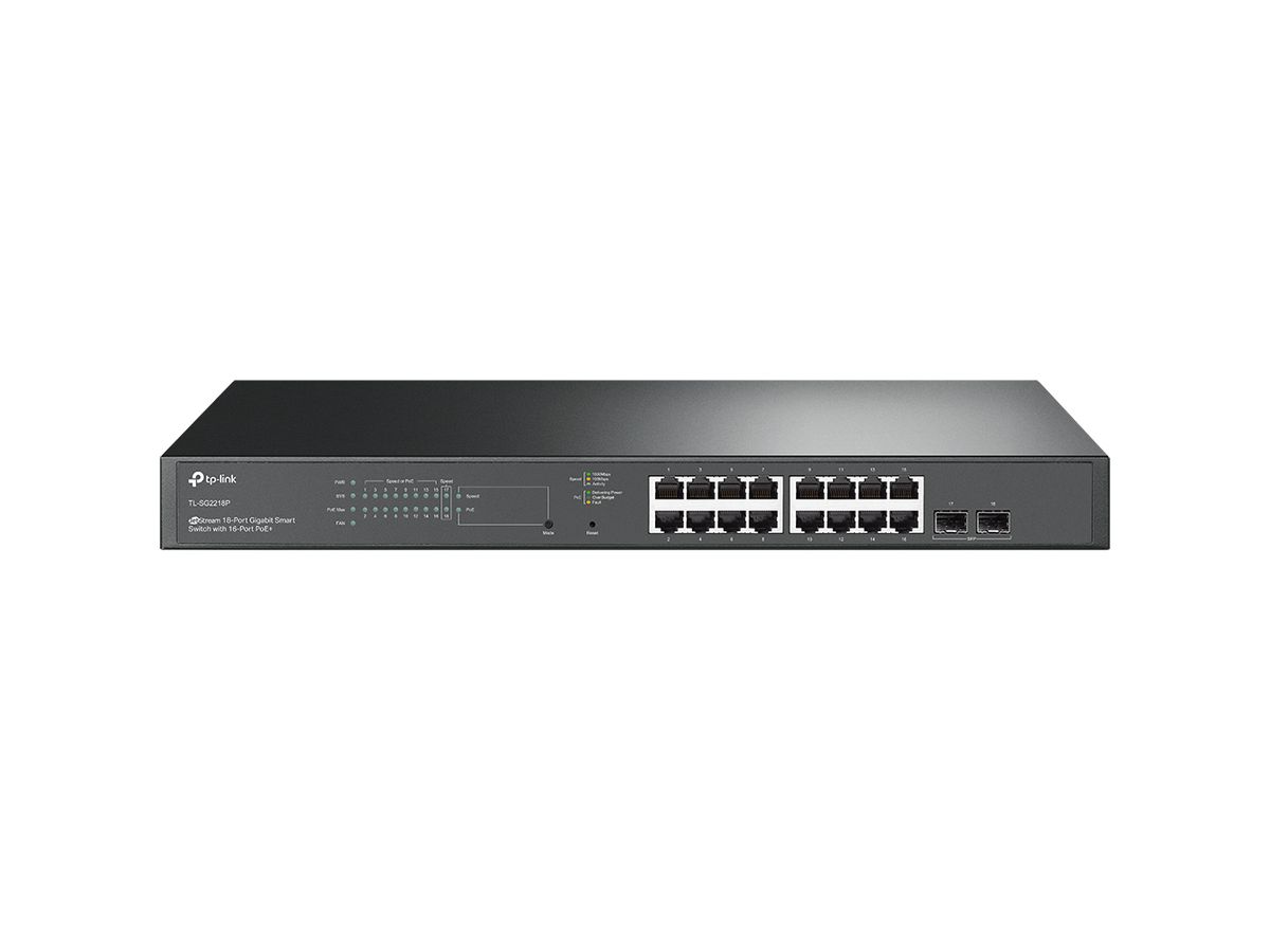 TP-Link TL-SG2218P netwerk-switch L2/L2+ Gigabit Ethernet (10/100/1000) Power over Ethernet (PoE) 1U Zwart