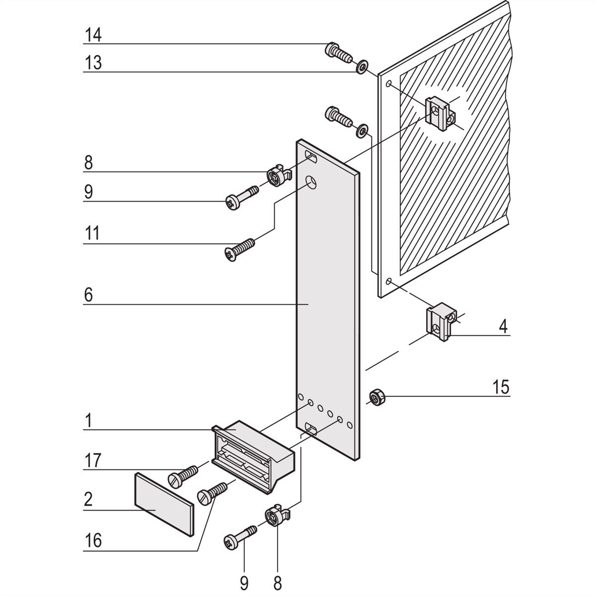 SCHROFF Insteekset met trapeziumvormige handgreep, niet-afgeschermd, grijs, 3 HE, 3 PK