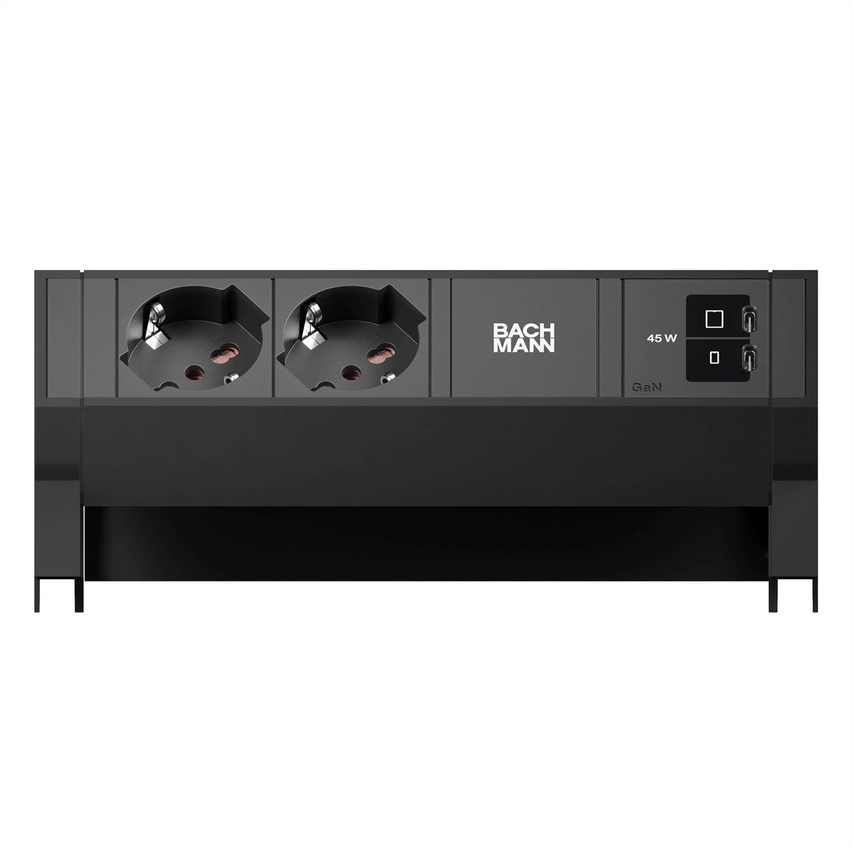 BACHMANN DESK2 2xP40 1xUSB C/C 45W, L=0,2m RAL9005