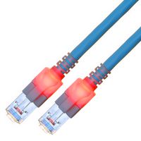 EasyLan S/FTP DualBoot LED Patch Cable Cat.6 (Class E), LSOH, blue, 0.5 m