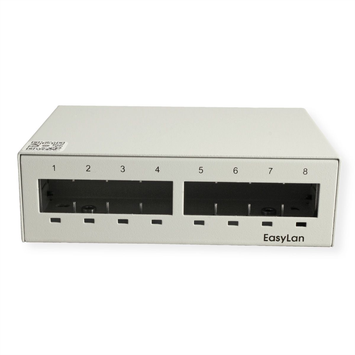EasyLan preLink / fixLink onderbouw paneel, 8x Keystone, RAL7035