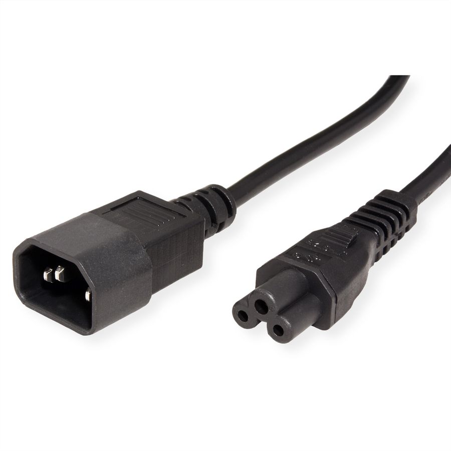 VALUE Stroomkabel IEC320/C14 male - C5 female, zwart, 1,8 m