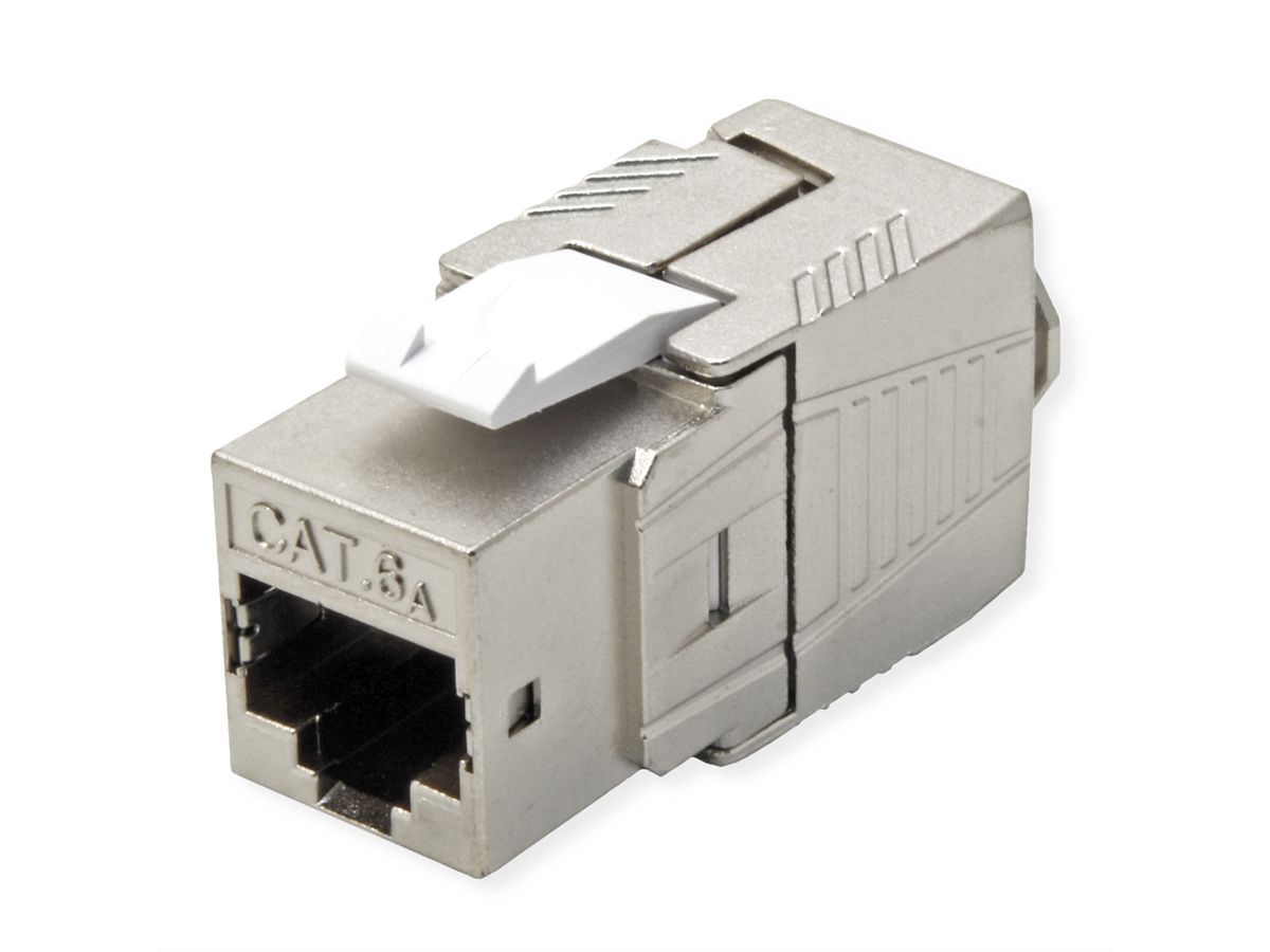 ROLINE Cat.6A (Klasse EA) Keystone, RJ-45, afgeschermd, zonder gereedschap, GHMT, zilver