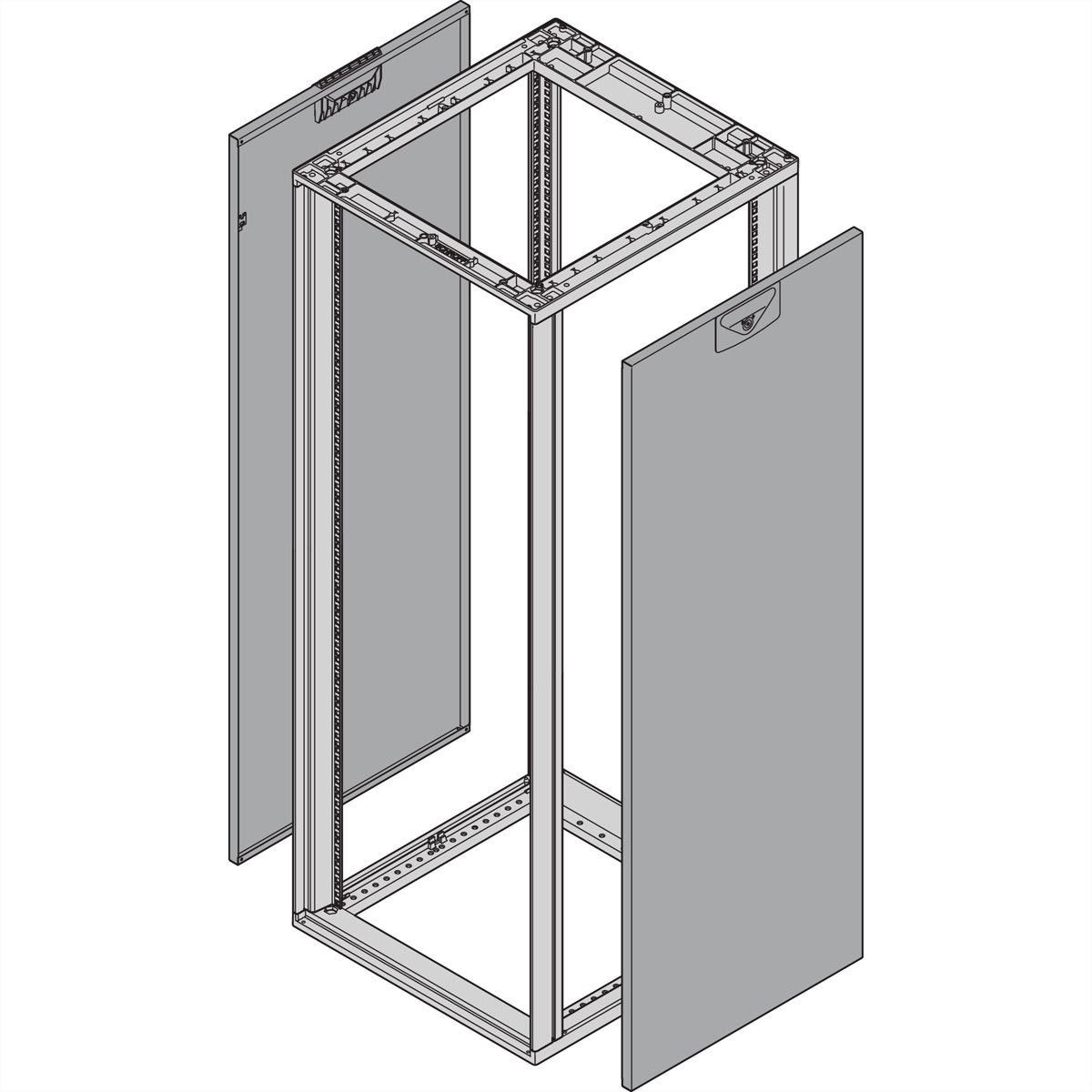 SCHROFF Novastar Side Panel for Heavy-Duty, RAL 7021, 38 U 500D