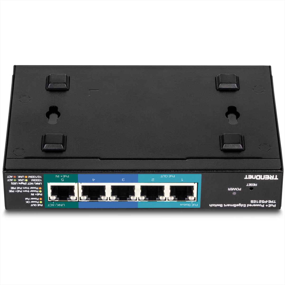 TRENDnet TPE-P521ES 5-poorts Gigabit-switch PoE+ powered met PoE Pass Through 15W