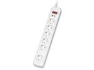 ROLINE Power Strip, 6-way, Surge Protection, white, 1.8 m