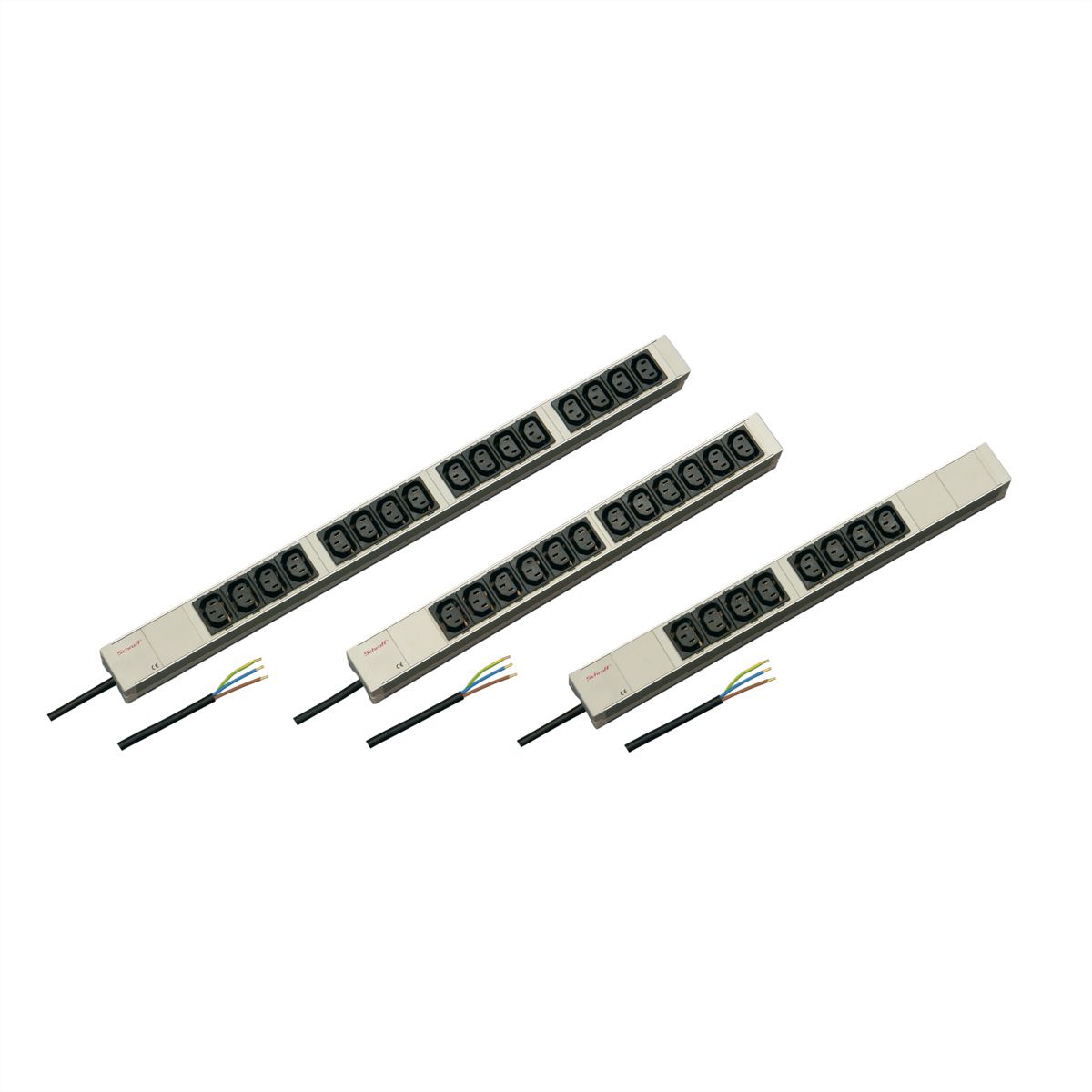 SCHROFF Socket Strip, IEC C13 With Open End Connection Cable, 12x IEC C13, 19"
