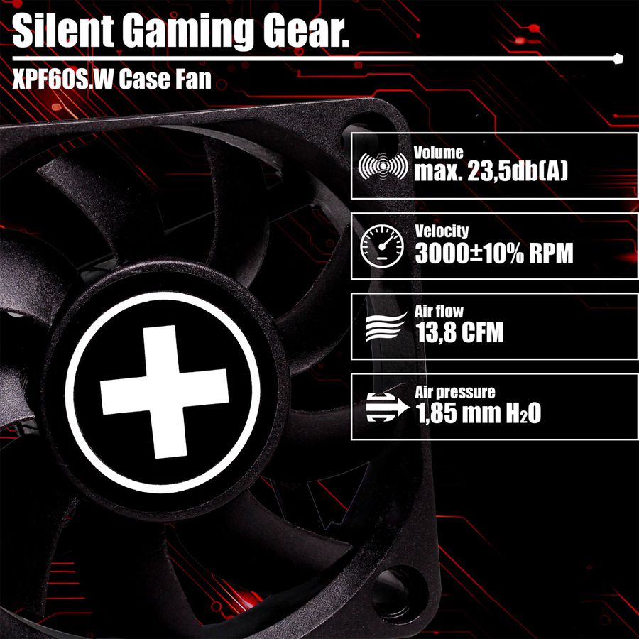 Xilence XPF60S.W 60mm case fan, 3PIN, White Box