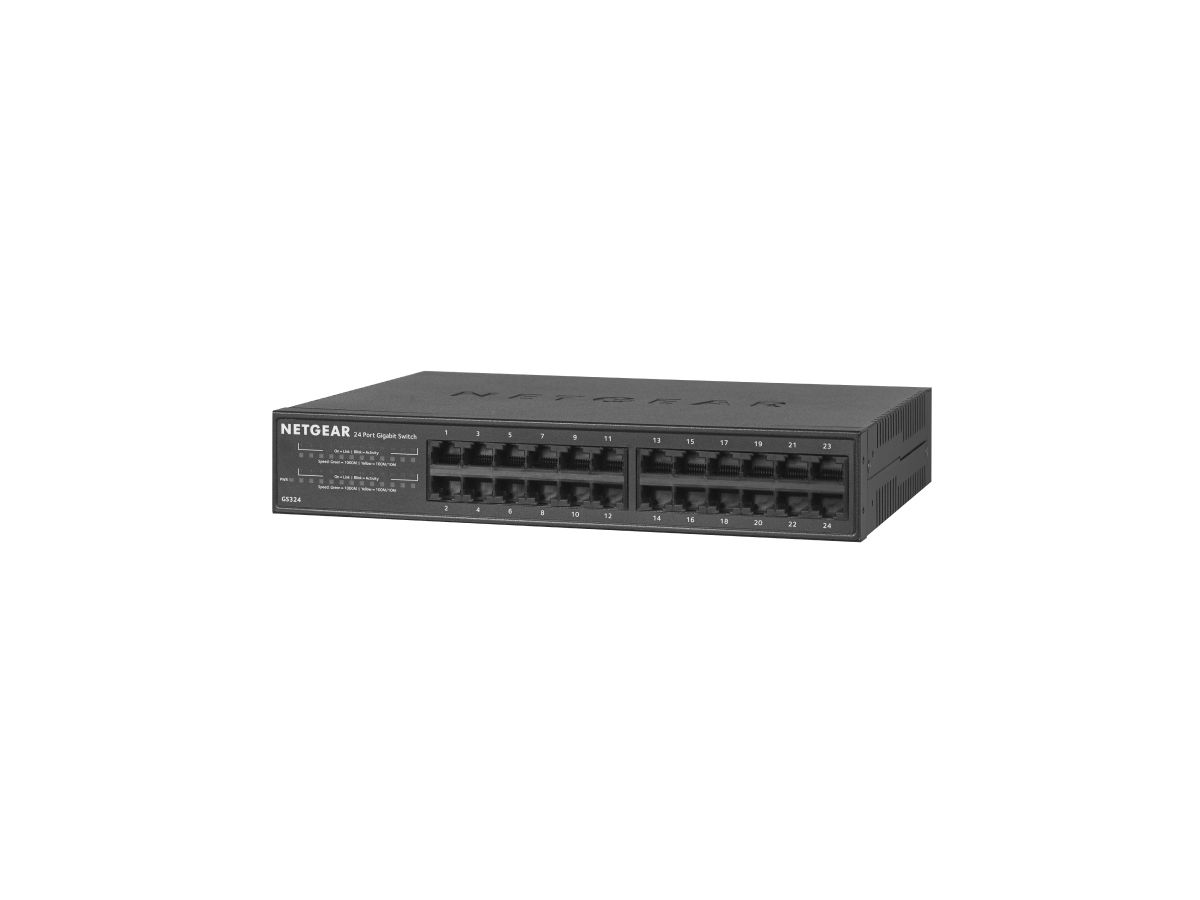 NETGEAR GS324 Unmanaged Gigabit Ethernet (10/100/1000) Zwart