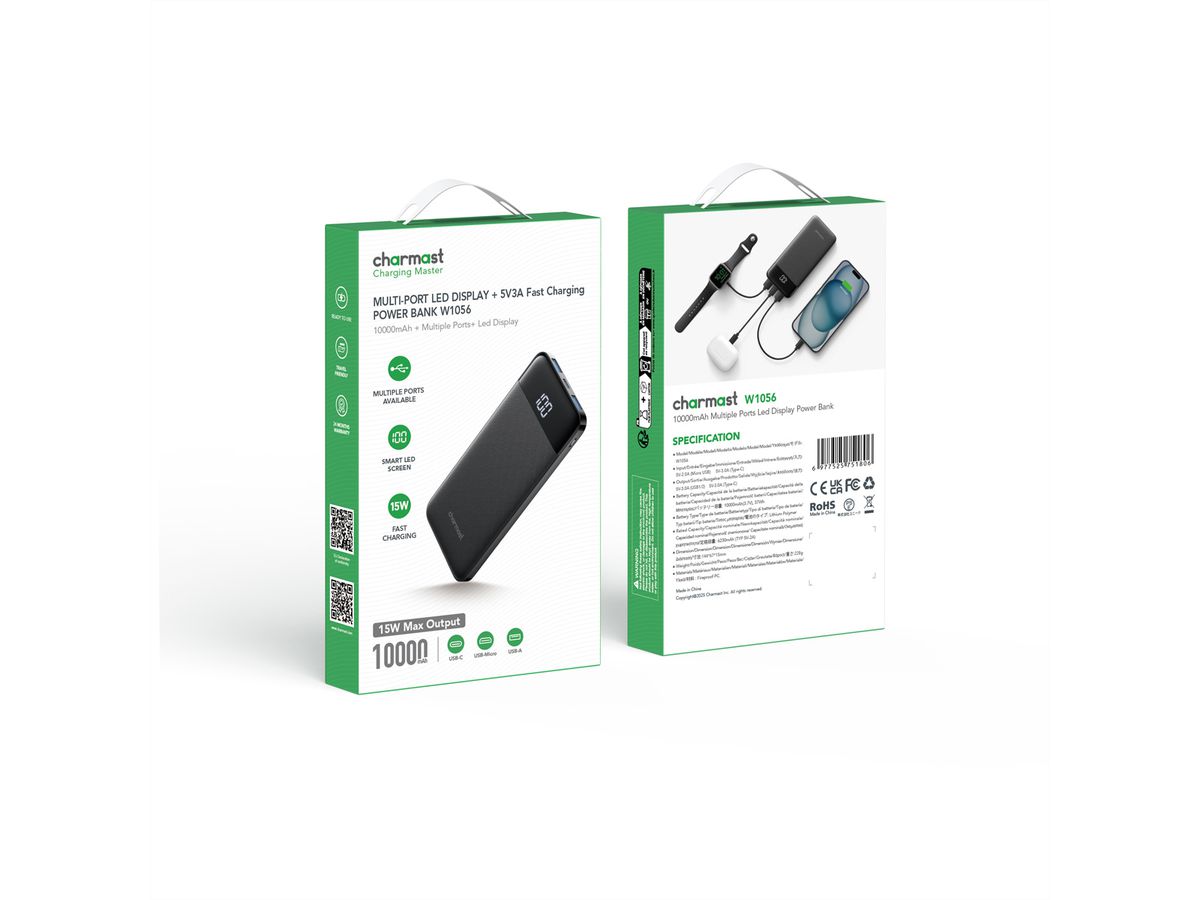 CHARMAST Powerbank W1056 10000mah black