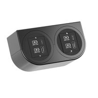 BACHMANN PIX HOLDER DOUBLE, 2x USB A/C, ISV, schwarz, 0,2 m