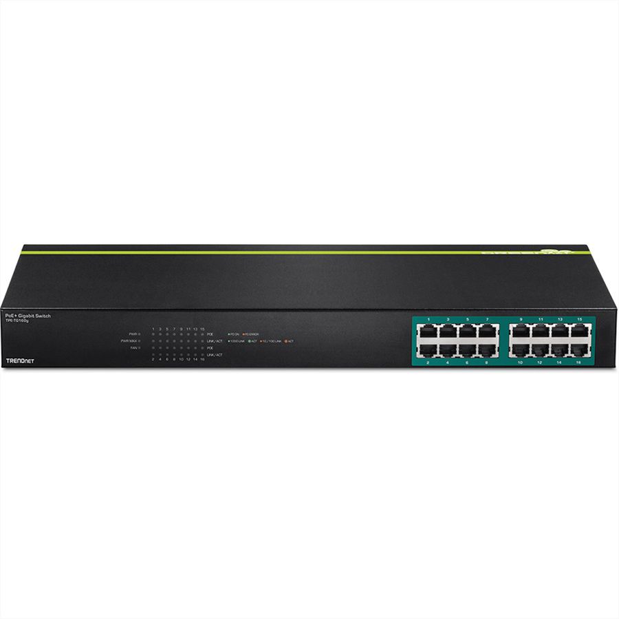 TRENDnet TPE-TG160g 16-Port PoE+ Switch GREENnet Gigabit 246W
