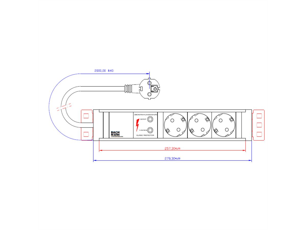 BACHMANN CONNECT LINE 3x geaard contact, ÜSS