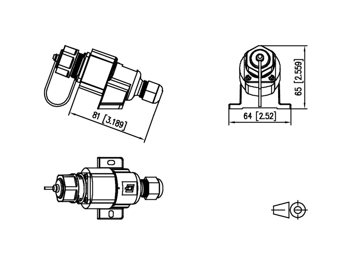 METZ CONNECT E-DAT Industrie IP67 V1 AP + RJ45-veldaansluitelement Cat.6 Klasse EA , T568A