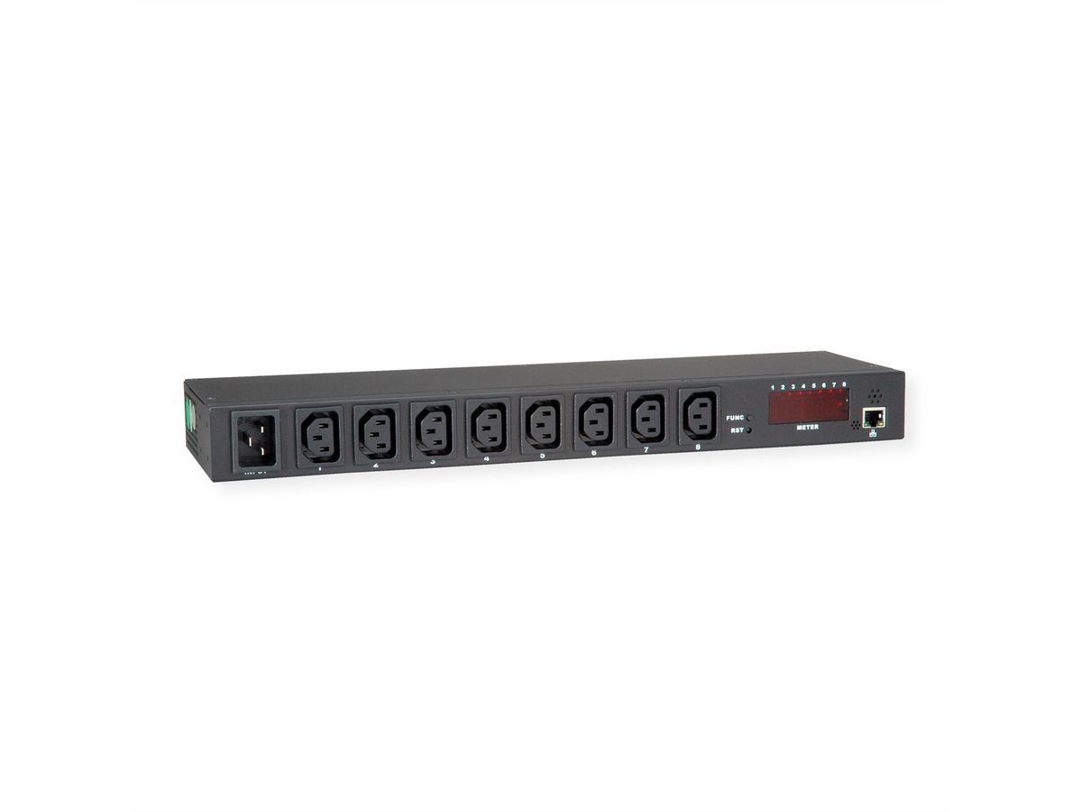 VALUE IP-stekkerdoos, 8-voudig, 19" rackmontage