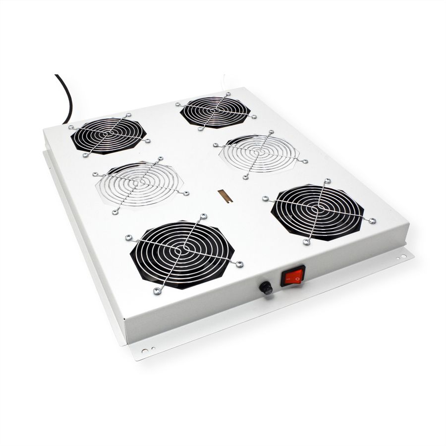 ROLINE 19-inch dakventilatorunit 4 ventilatoren , Thermostaat grijs