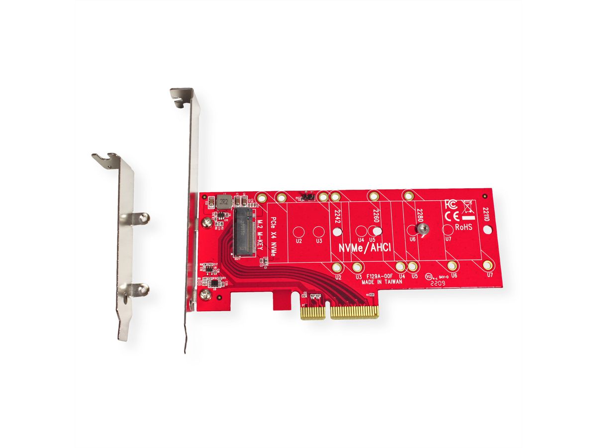 ROLINE PCIe 4.0 x4 3.3V5A hostadapter voor PCIe-NVMe M.2 110mm SSD