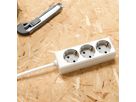 BACHMANN SELLY socket strip 3x earthing contact, white, 3 m