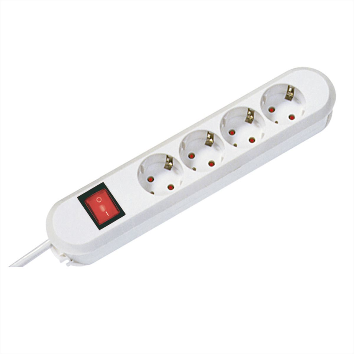 BACHMANN SMART socket strip 4x earthing contact, switch, white, 1.5 m